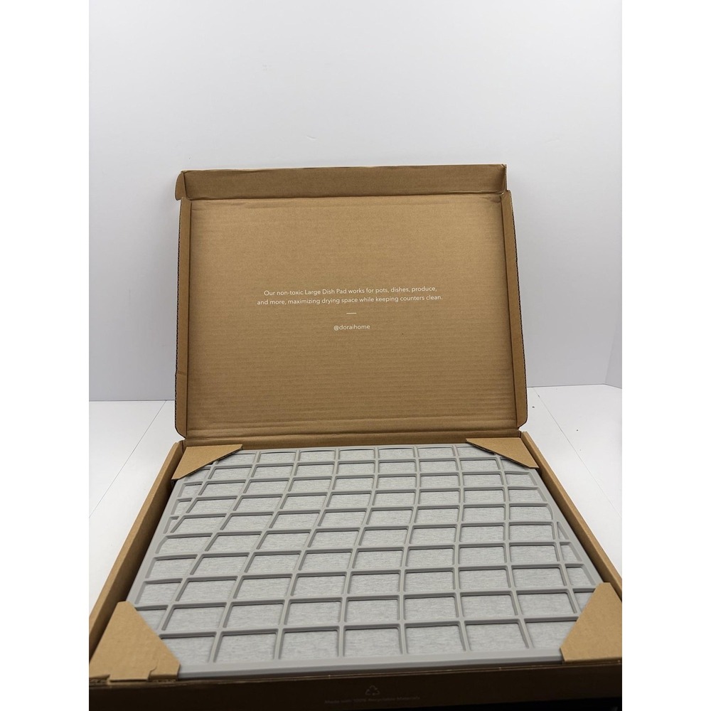 Dorai Large Dish Pad Stone Drying Mat Silicone Gray Ash Drift Open Box